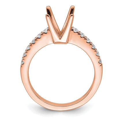 True Origin 14K Rose Gold 3/8 carat Lab Grown Diamond VS+ F+ Semi-Mount Princess Engagement Ring