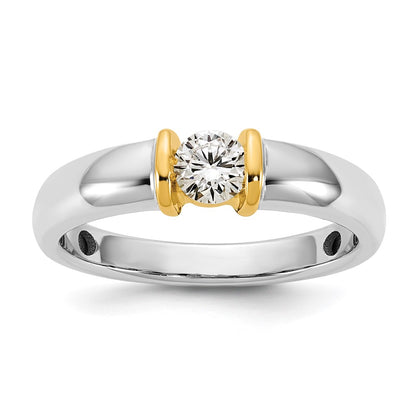 14K Two-Tone Gold .33ct Ladies Diamond Wedding Band Ring