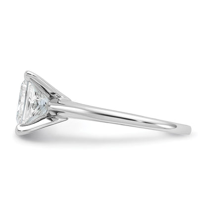 14K White Gold 2 1/2 carat Lab Grown Diamond VS+ F+ Princess Complete Solitaire Engagement Ring