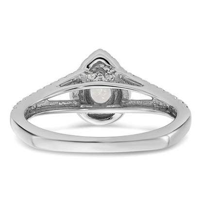 14K White Gold Pear Shaped Diamond Eng Ring