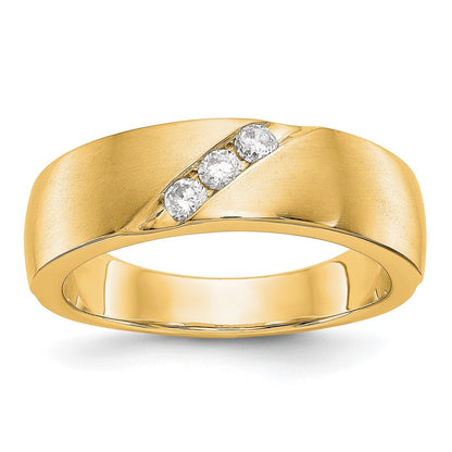 True Origin 14K Yellow Gold Men's 1/5 carat Lab Grown Diamond VS+ F+ Complete Wedding Band Ring