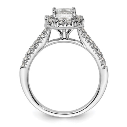 PLatinum Cushion Halo Diamond Semi-mount Engagement Ring