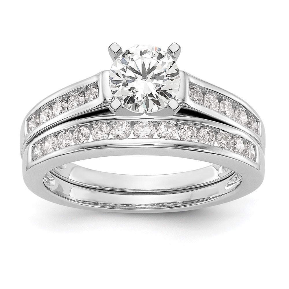 14K White Gold Peg Set 1/4 carat Channel-set Diamond Semi-mount Engagement Ring
