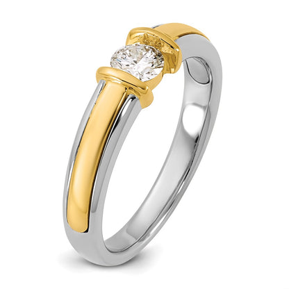 14K Two-Tone Gold .33ct Ladies Diamond Wedding Band Ring