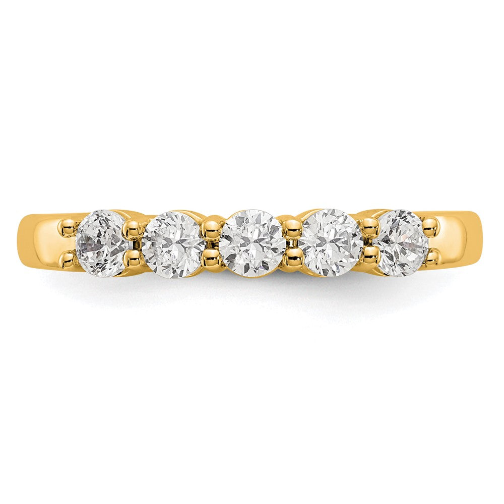 14K Yellow Gold 5-Stone Diamond Wedding Band Ring