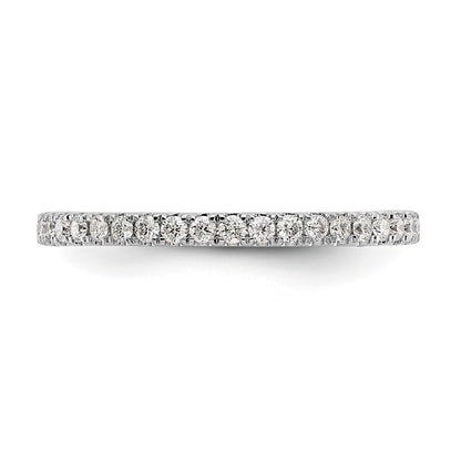 Platinum Polished U Shared Prong 1/2ct Diamond Eternity Wedding Band Ring