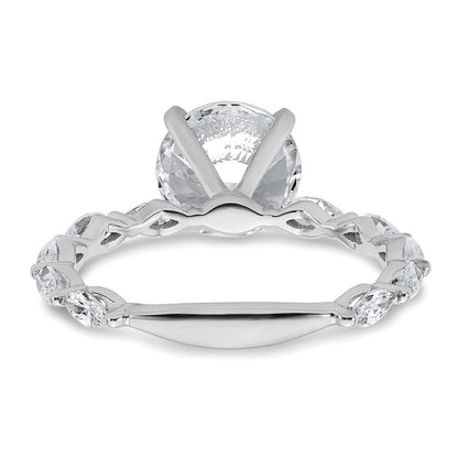 True Origin 14K White Gold 5/8 carat Lab Grown Diamond VS+ F+ Semi-Mount Round Engagement Ring