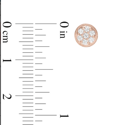 1/4 CT. T.W. Composite Diamond Vintage-Style Stud Earrings in 14K Rose Gold