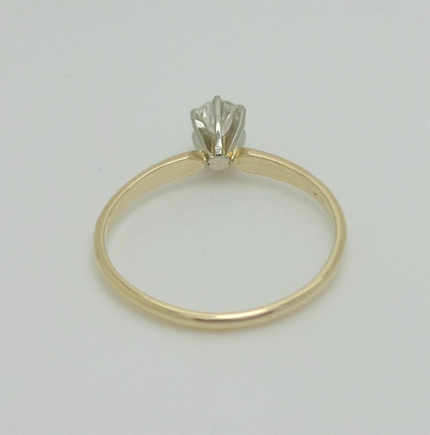 1/2CT Round Diamond Solitaire Engagement Wedding Ring 14K Yellow Gold