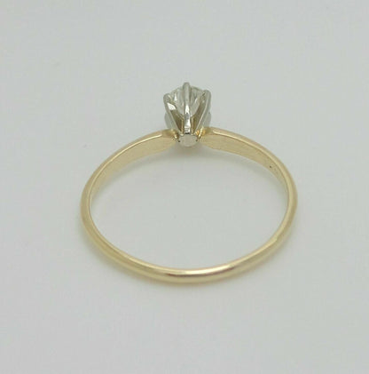 1/2CT Round Diamond Solitaire Engagement Wedding Ring 14K Yellow Gold