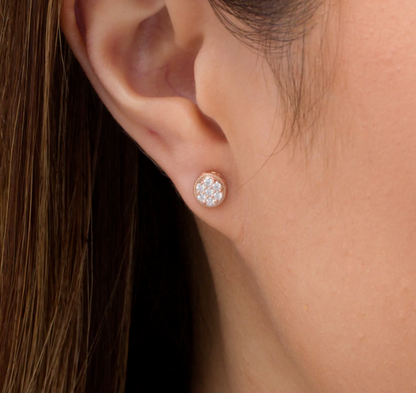 1/4 CT. T.W. Composite Diamond Vintage-Style Stud Earrings in 14K Rose Gold