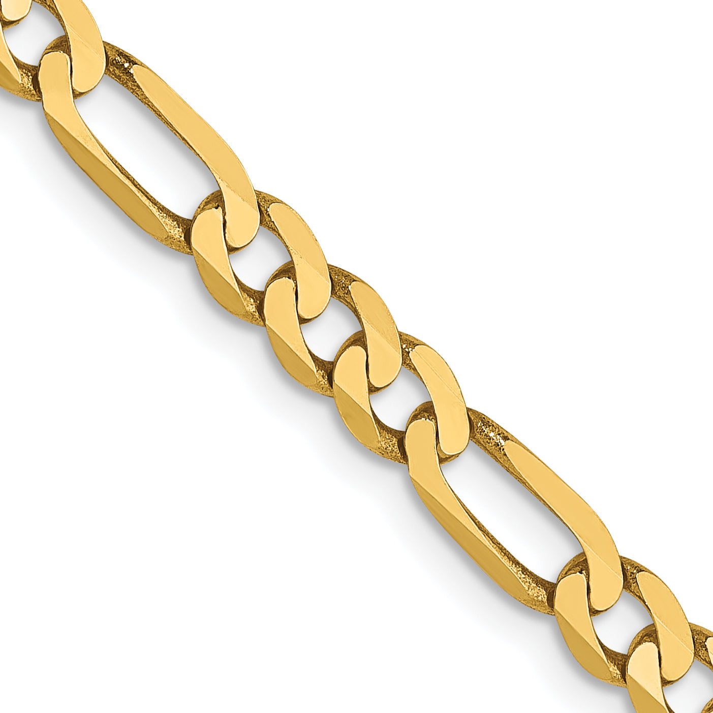 18 Inch 14K Yellow Gold 4mm Flat Figaro Chain Necklace