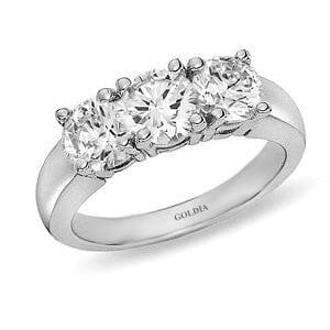 2 ct. Round Cut Diamond White Gold Three-stone Engagement Ring