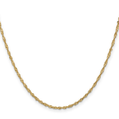 20 Inch 14K 1.6mm Singapore Chain Necklace