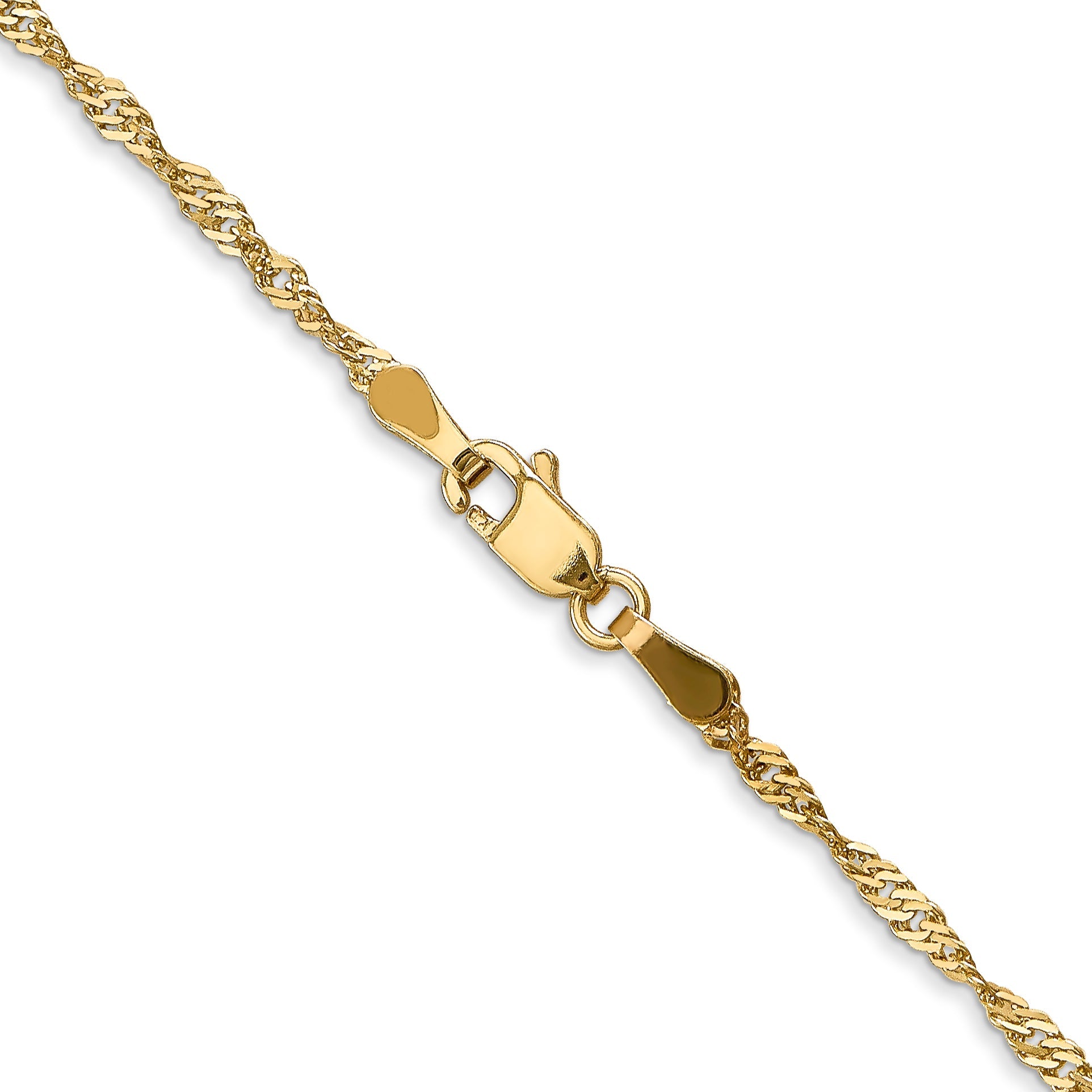 22 Inch 14K 1.6mm Singapore Chain Necklace