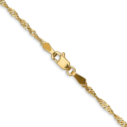 24 Inch 14K 1.6mm Singapore Chain Necklace