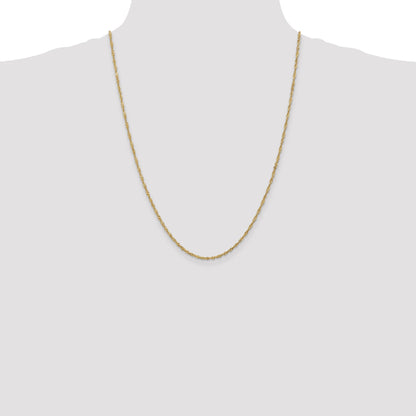 24 Inch 14K 1.6mm Singapore Chain Necklace