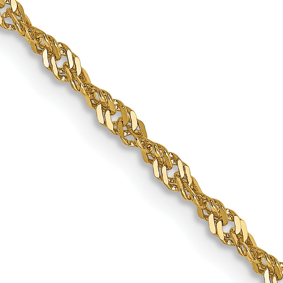 16 Inch 14K 1.6mm Singapore Chain Necklace