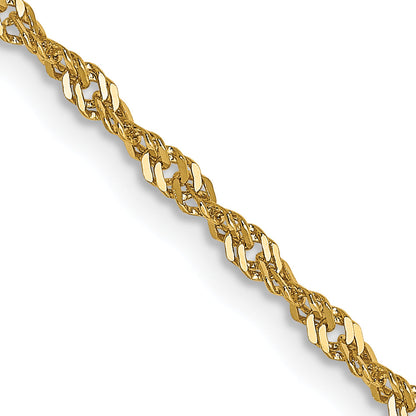 18 Inch 14K 1.6mm Singapore Chain Necklace