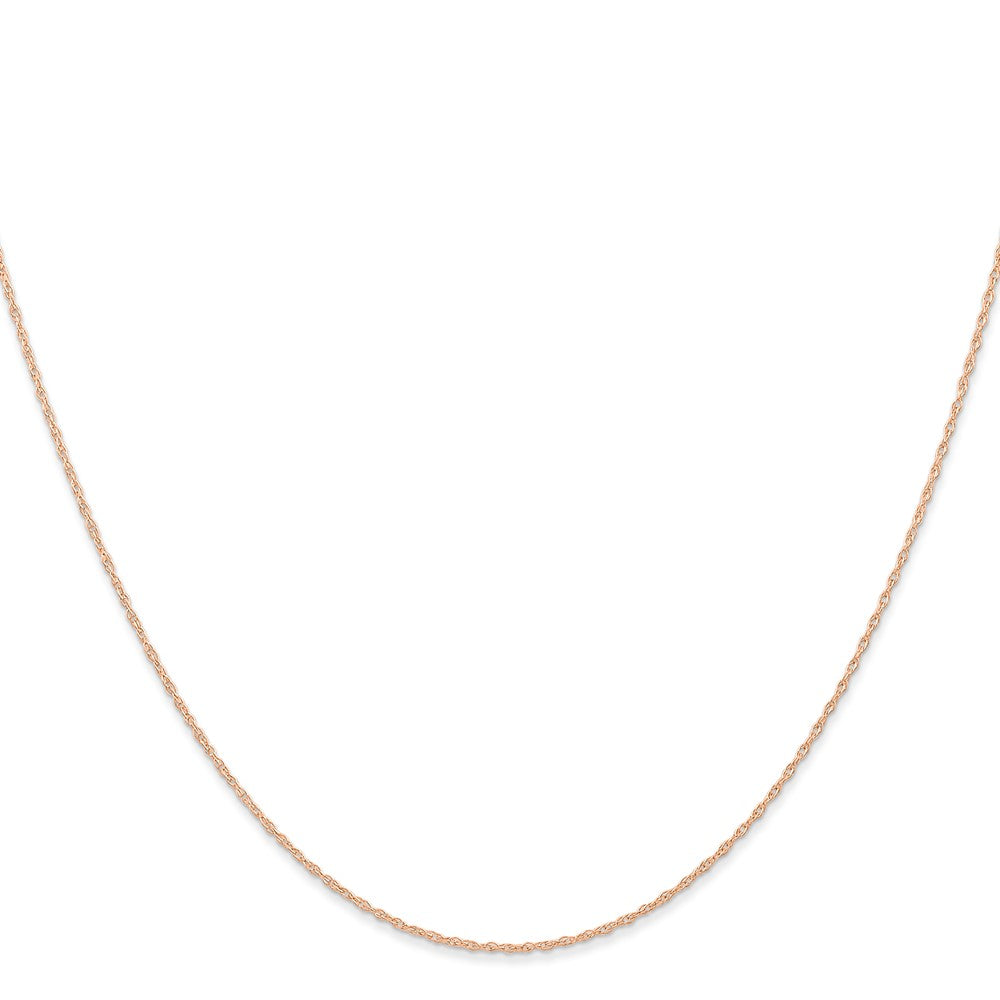 14K Rose Gold 16 Inch Carded .6mm Cable Rope With Spring Ring Clasp Chain Necklace