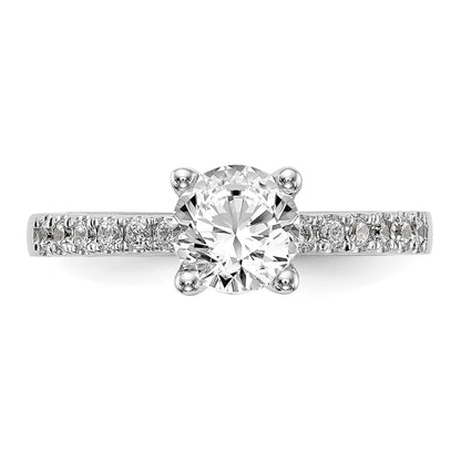 True Origin 14K White Gold 1/3 carat Lab Grown Diamond VS+ F+ Semi-Mount Round Engagement Ring