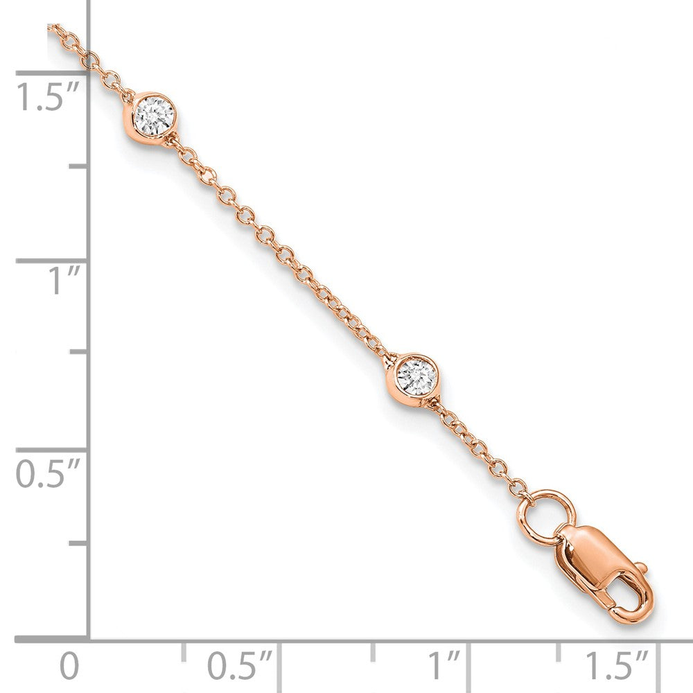 True Origin 14K Rose Gold 3/8 carat Lab Grown Diamond VS+ F+ Complete 7 Station 7 in Bracelet