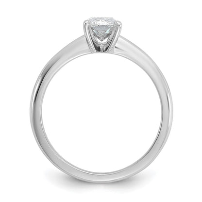 14K White Gold 1 carat Certified Lab Grown Diamond VS+ F+ Radiant Solitaire Complete Engagement Ring