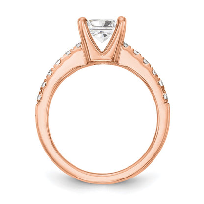 True Origin 14K Rose Gold 1/5 carat Lab Grown Diamond VS+ F+ Semi-Mount Princess Engagement Ring