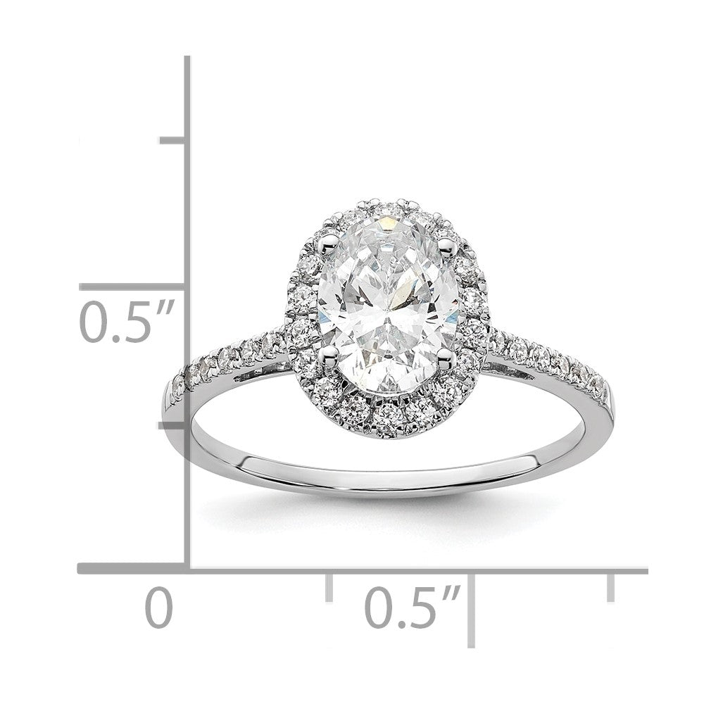 14K Two-Tone Gold Two-tone Halo (Holds 1.5 carat (8x6mm) Oval Center) 1/3 carat Diamond Semi-mount Engagement Ring