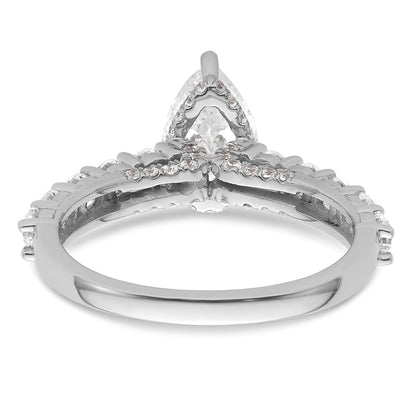 14K White Gold 2 carat Lab Grown Diamond VS/SI+ G+ Pear Complete Engagement Ring