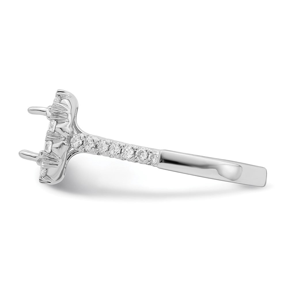 14K White Gold Halo (Holds 1.5 carat (6.25mm) Asscher-cut Center) 3/4 carat Diamond Semi-mount Engagement Ring