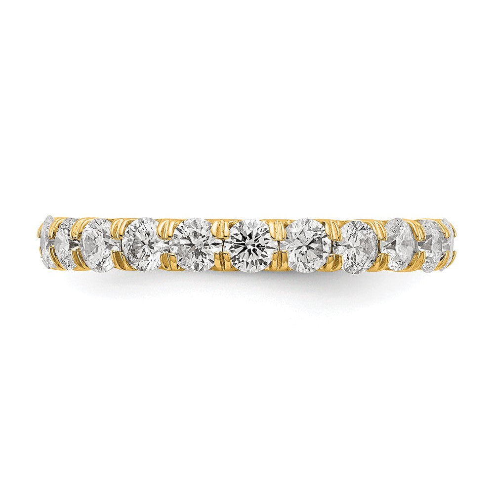 True Origin 14K Yellow Gold 2 carat Lab Grown Diamond VS+ F+ Size 9 Complete Eternity Wedding Band Ring