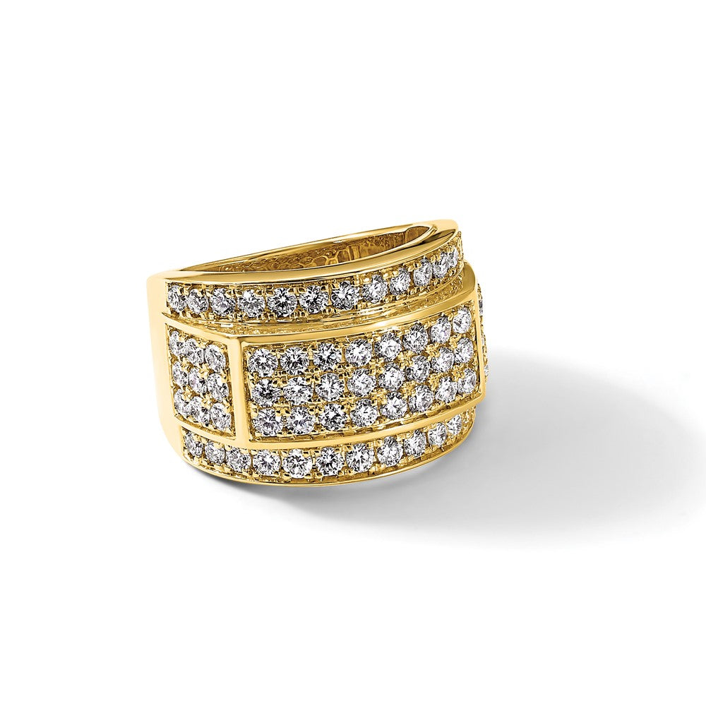 True Origin 14K Yellow Gold Men's 3 carat Lab Grown Diamond VS+ F+ Complete Heirloom Ring