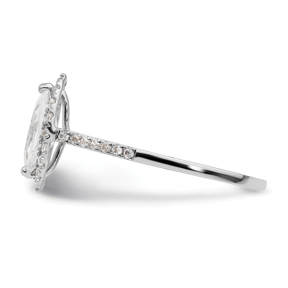 14K White Gold Halo (Holds 3/4 carat (9.0x4.5mm) Marquise Center) 1/3 carat Diamond Semi-mount Engagement Ring