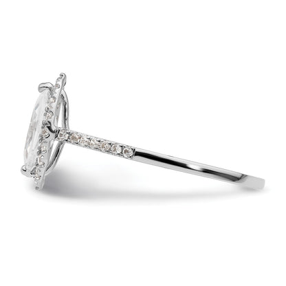 14K White Gold Halo (Holds 3/4 carat (9.0x4.5mm) Marquise Center) 1/3 carat Diamond Semi-mount Engagement Ring