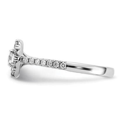 True Origin 14K White Gold 1 carat Lab Grown Diamond VS+ F+ Complete Halo Engagement Ring