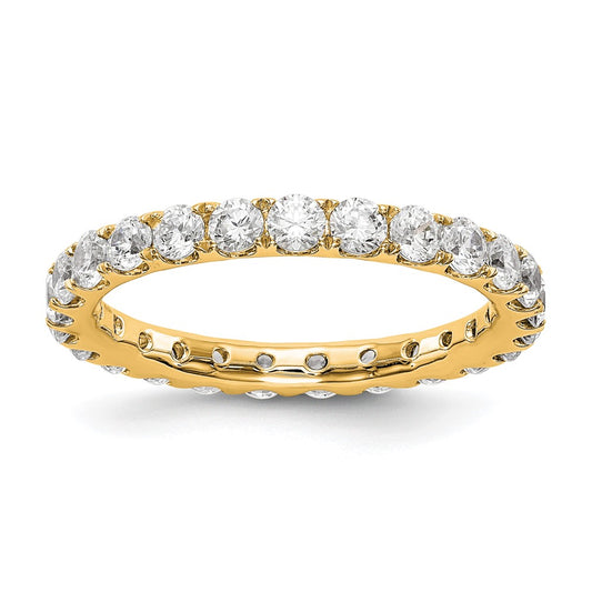True Origin 14K Yellow Gold 1 1/2 carat Lab Grown Diamond VS+ F+ Size 4.5 Complete Eternity Wedding Band Ring
