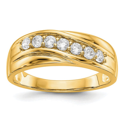 14K Yellow Gold Diamond Men's Wedding Band Ring (SI1-SI2)