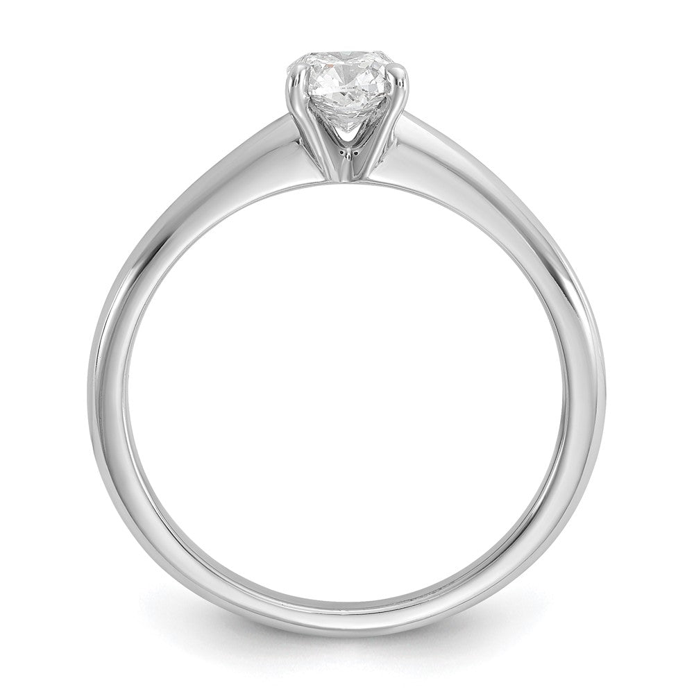 14K White Gold 1/2 carat Lab Grown Diamond VS+ F+ Cushion Complete Solitaire Engagement Ring