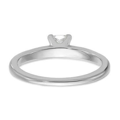 14K White Gold 1/2 carat Certified Lab Grown Diamond VS+ F+ Princess Complete Solitaire Engagement Ring