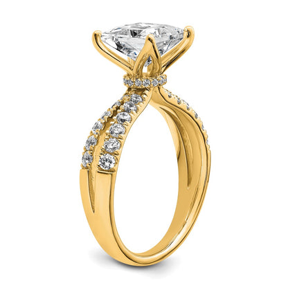 True Origin 14K Yellow Gold 2 5/8 carat Lab Grown Diamond VS+ F+ Complete Princess Engagement Ring