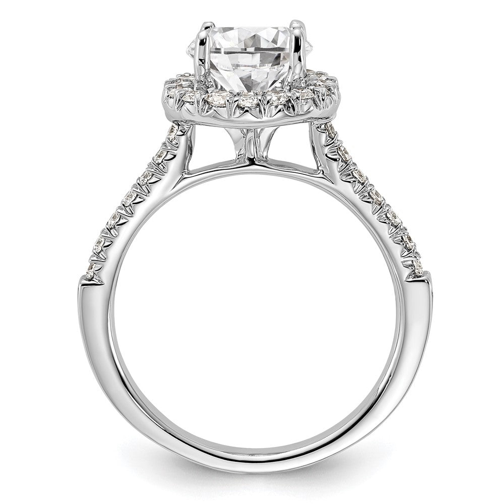 True Origin 14K White Gold 1/2 carat Lab Grown Diamond VS+ F+ Semi-Mount Round Halo Engagement Ring