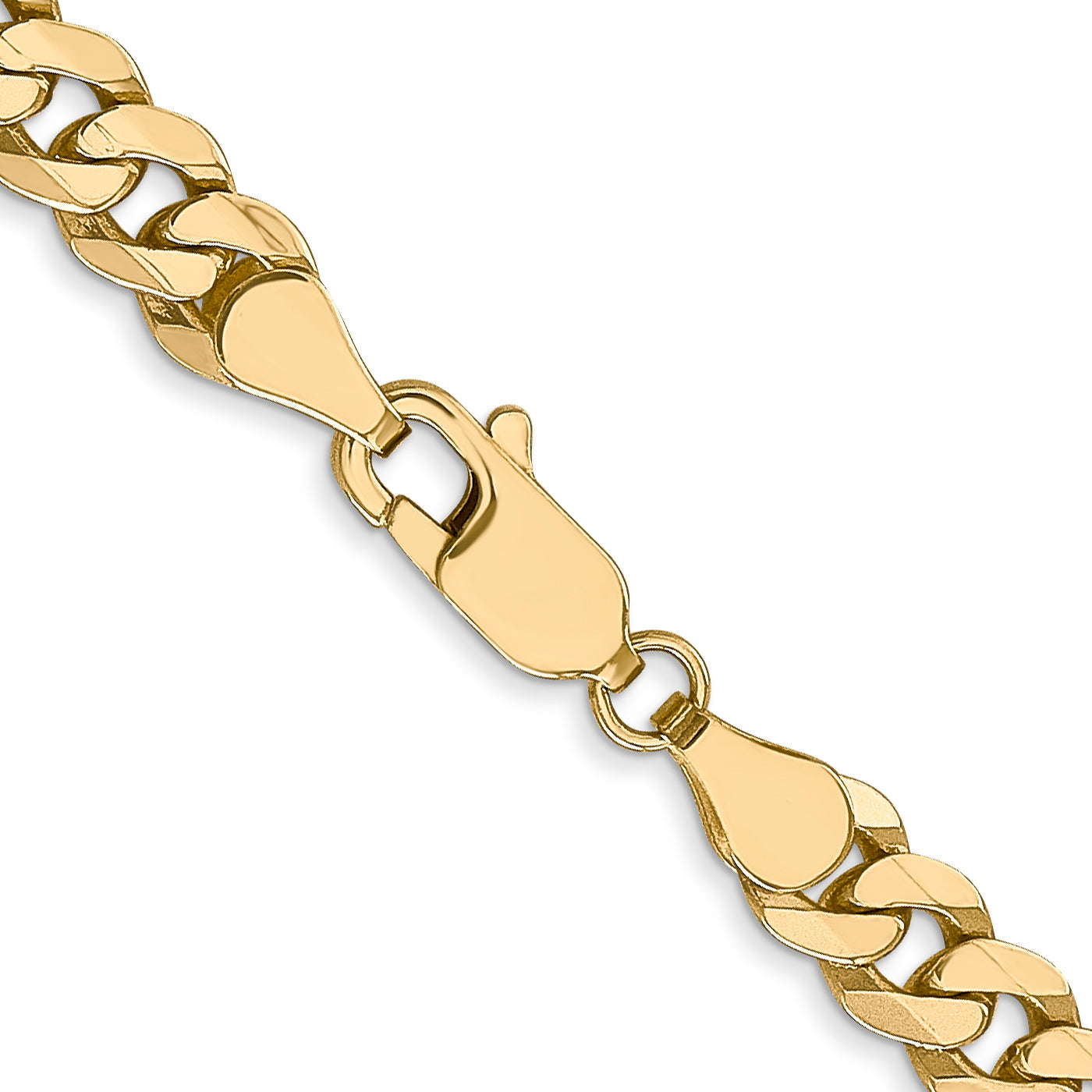 22 Inch 14K Yellow Gold 5.75mm Flat Beveled Curb Chain Necklace