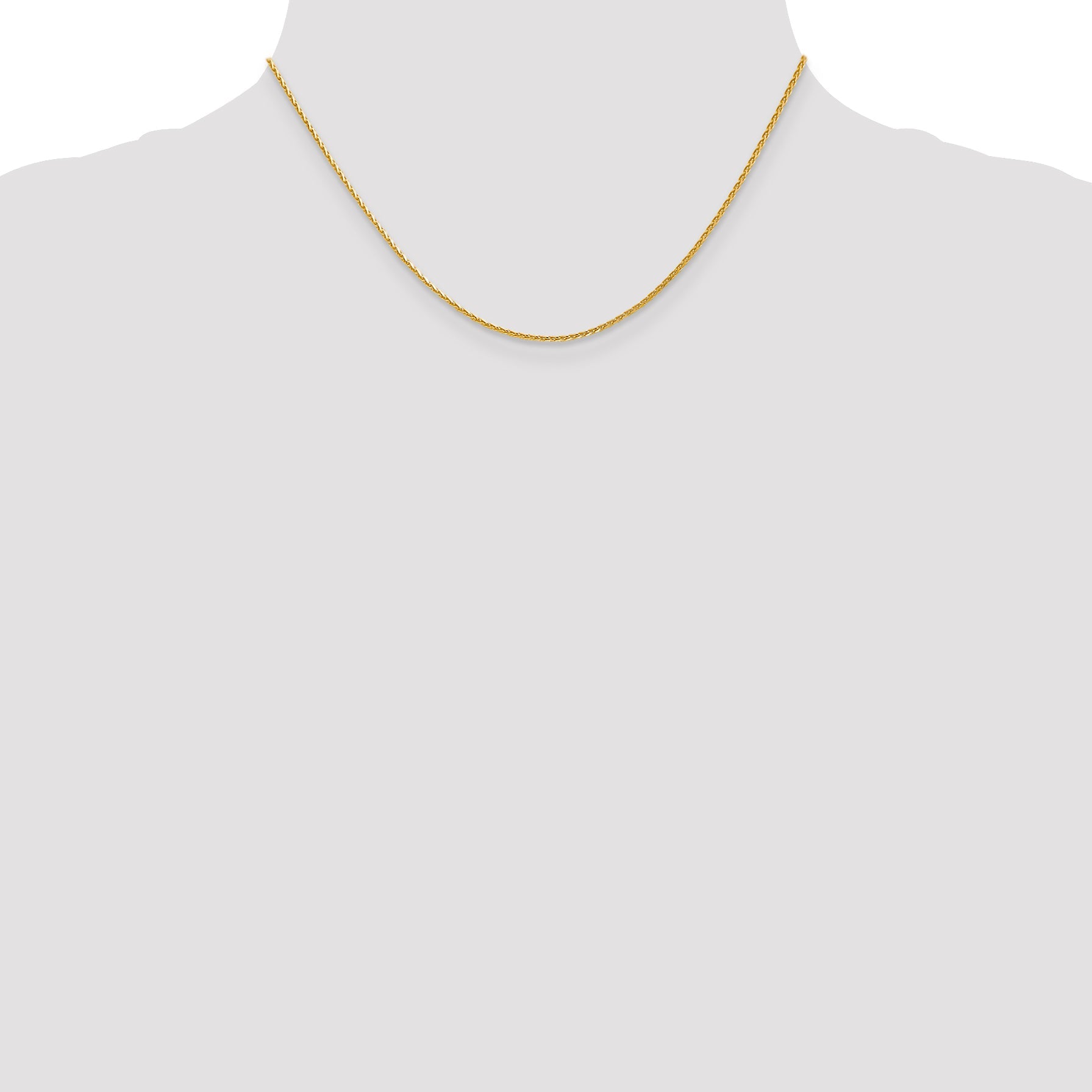 16 Inch 14K 1.3mm D/C Wheat Chain Necklace