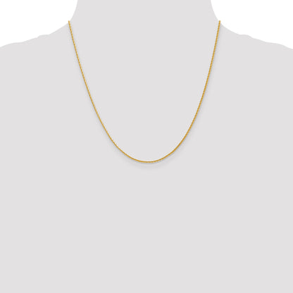 20 Inch 14K 1.3mm D/C Wheat Chain Necklace