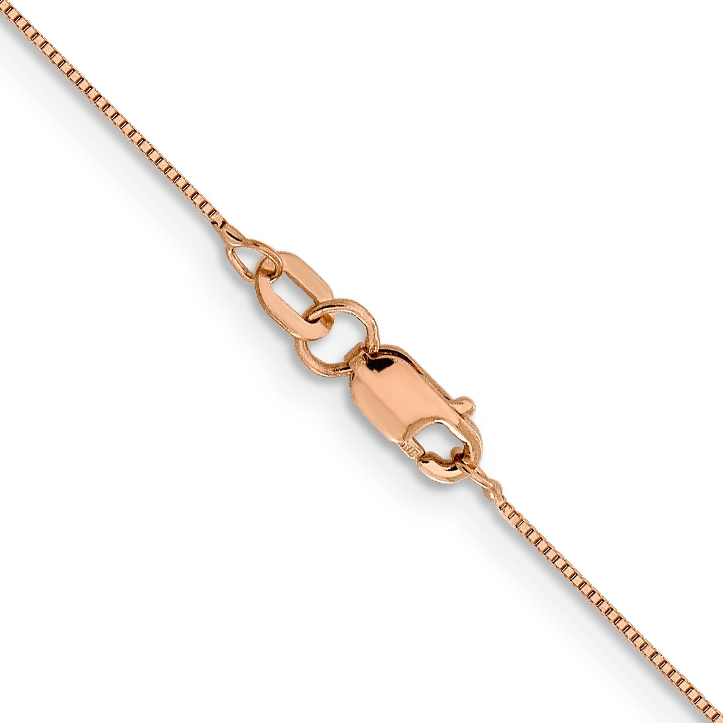 22 Inch 14K Rose Gold .5mm Baby Box With Lobster Clasp Chain Necklace