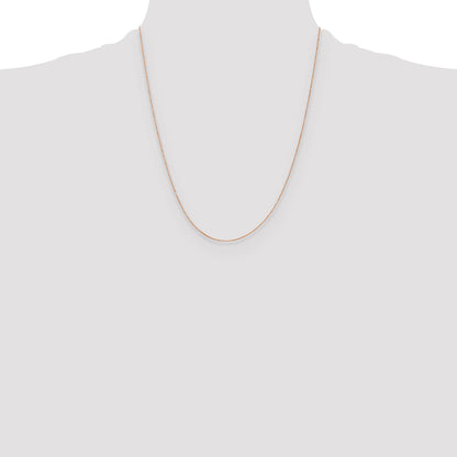 22 Inch 14K Rose Gold .5mm Baby Box With Lobster Clasp Chain Necklace