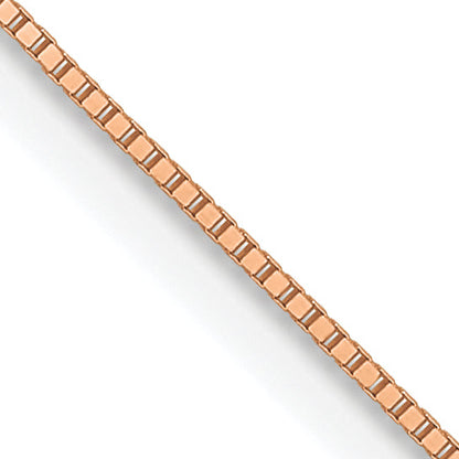 22 Inch 14K Rose Gold .5mm Baby Box With Lobster Clasp Chain Necklace