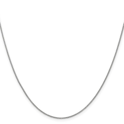 24 Inch 14K White Gold 1mm D/C Open Franco Chain Necklace