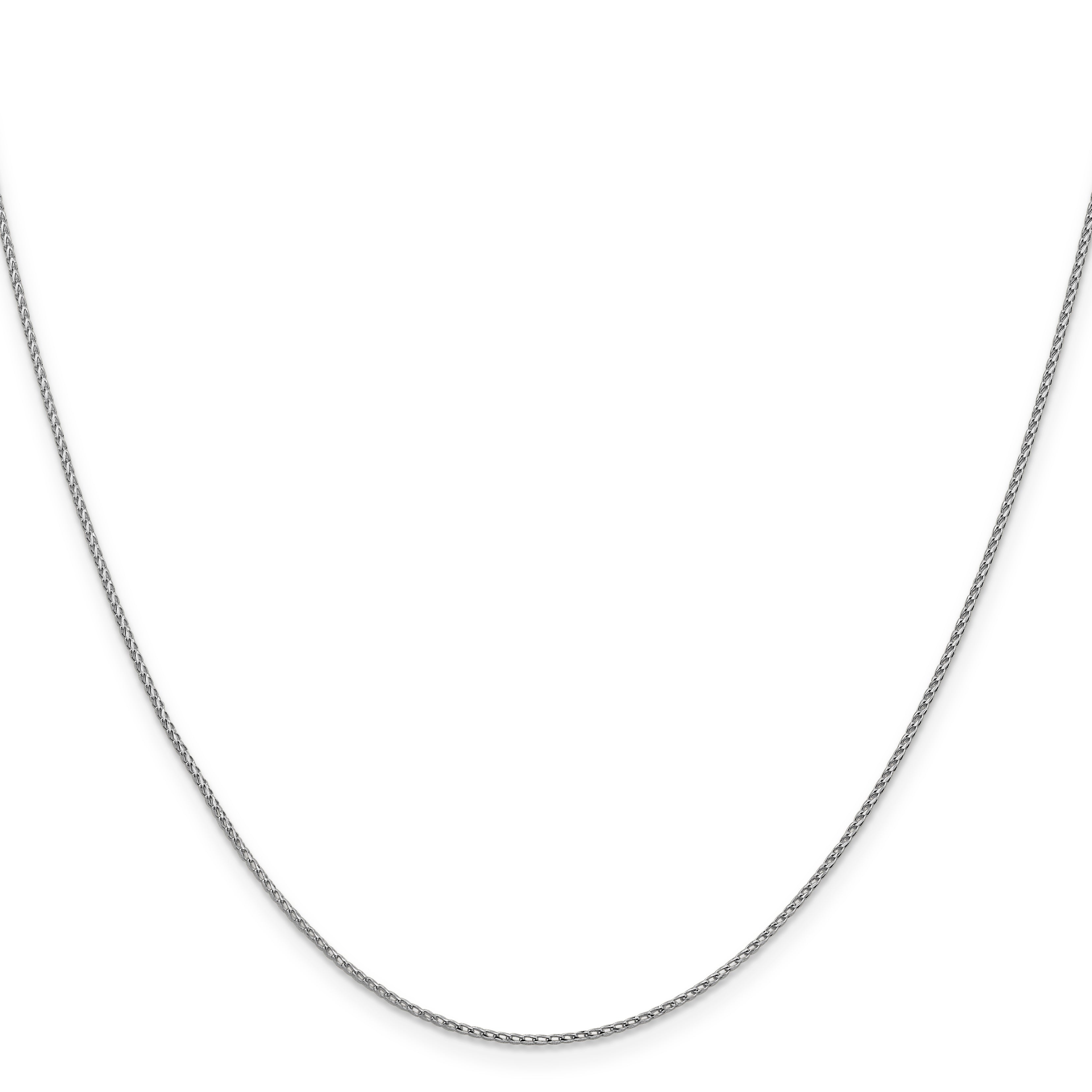 20 Inch 14K White Gold 1mm D/C Open Franco Chain Necklace